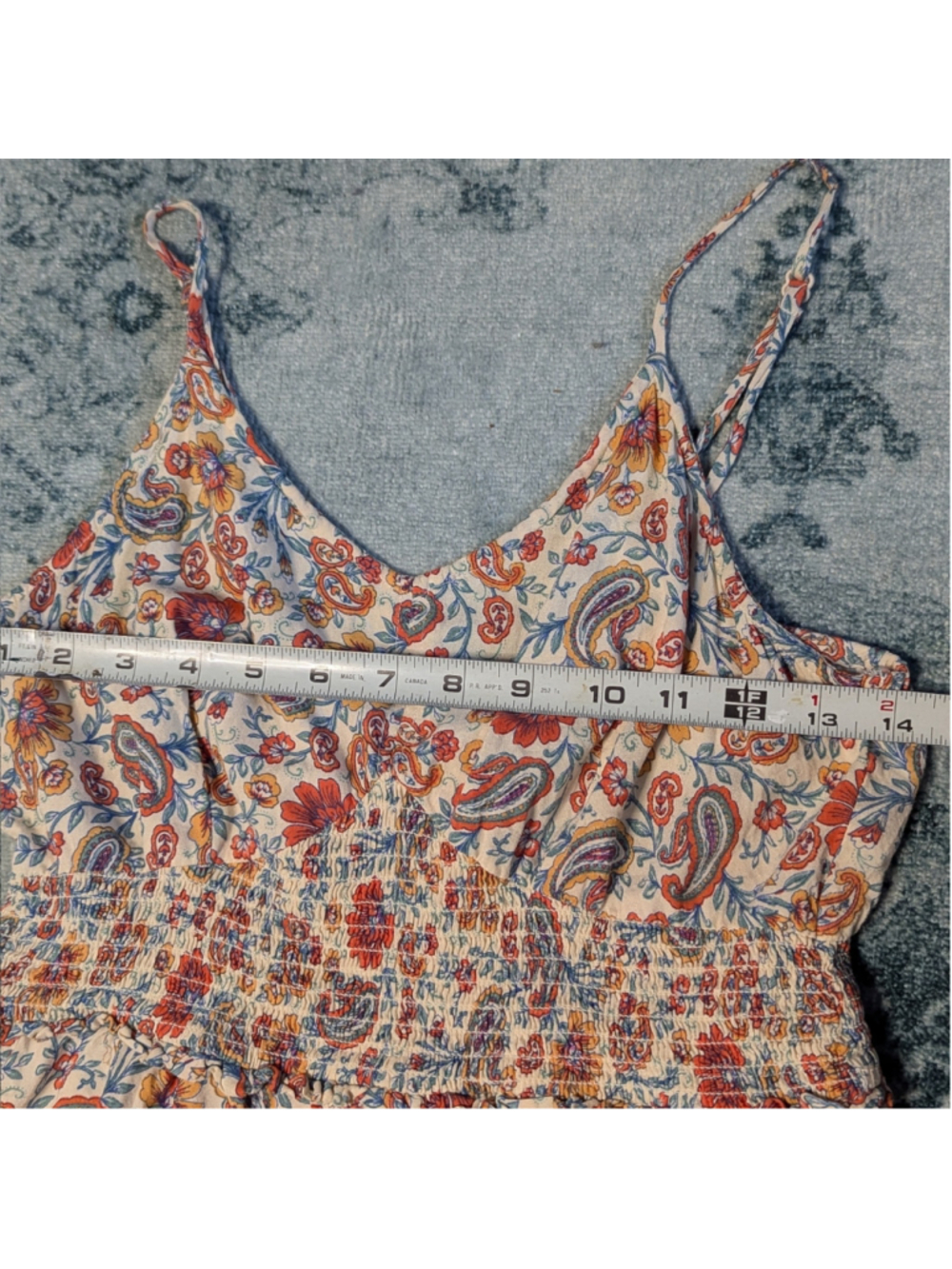 Patrons of Peace Boho Paisley Smocked Maxi Dress Size M Like New - Picture 11 of 14